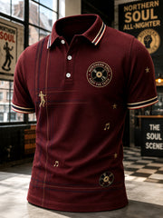 Men's Retro Northern Soul Keep The Faith Print Casual Polo Shirt