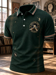 Men's Retro Northern Soul Keep The Faith Print Casual Polo Shirt