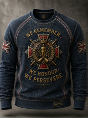 Men's British Veteran Commemorative Print Long-Sleeve Sweatshirt