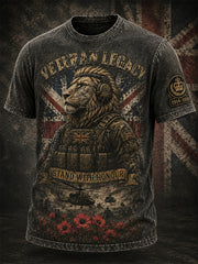 Men's British Veteran Commemorative Print Short-Sleeve T-Shirt