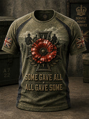 Men's British Veteran Commemorative Print Short-Sleeve T-Shirt