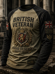 Men's British Veteran Commemorative Print Long-Sleeve Top