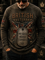 Men's British Veteran Commemorative Print Sweatshirt