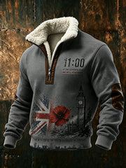 Men's Nostalgic Remembrance Day Patterned Sweatshirt
