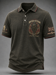 Men's British veteran Printed polo shirt