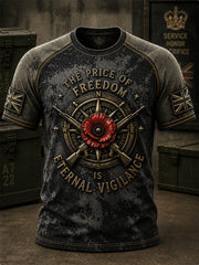 Men's Retro Veterans' Memorial Print Short-Sleeve T-Shirt