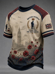 Men's British veteran Printed short sleeves t-shirt