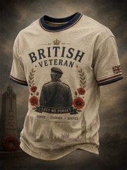 Men's British veteran Printed short sleeves t-shirt