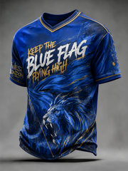 Men's Football Lovers Printed V-neck T-shirt