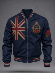 Men's Remembrance Day UK Flag Printed Monkey Jacket