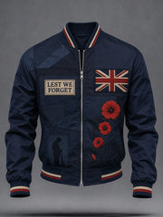 Men's Remembrance Day UK Flag Printed Monkey Jacket
