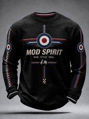 Men's Mods Culture UK Music Lover Printed Waffle Long Sleeve T-Shirt