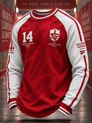 Men's Soccer Club Graphic Waffle-Knit Raglan Long-Sleeve Top