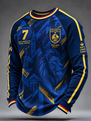 Men's Soccer Club Graphic Waffle-Knit Raglan Long-Sleeve Top