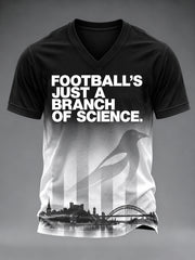 Men's Football Fan Printed V-neck T-shirt