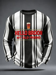 Men's Football Fan Print Waffle Long Sleeve T-Shirt