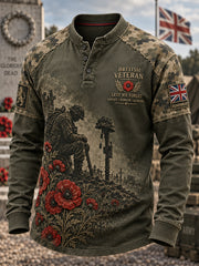 Men's MemorialPrinted Casual Button T-Shirt