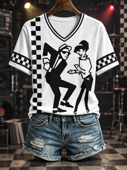 Women's Ska Revival Style Printed Short-sleeved T-shirt