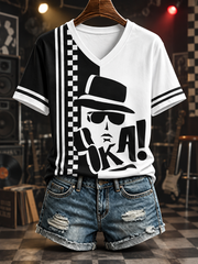 Women's Ska Revival Style Printed Short-sleeved T-shirt