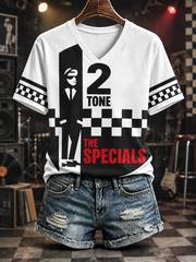 Women's Ska Revival Style Printed Short-sleeved T-shirt