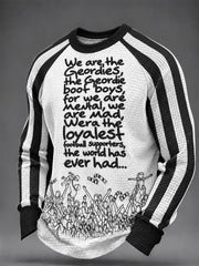 Men's Football Fan Print Geordie Waffle Sweatshirt