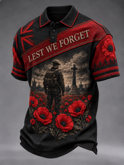 Men's Remembrance Day Lest We Forget polo shirt
