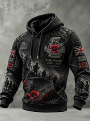 Men's Remembrance Day THE SOMME 110 YEARS Print Hooded Sweatshirt