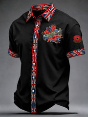 Men's Lest We Forget Print Short Sleeve Shirt