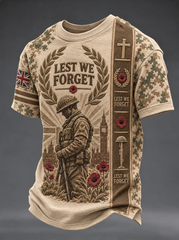 Men's Remembrance Day Lest We Forget Short Sleeves T-shirt