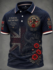 Men's Remembrance Day Print Polo Shirt