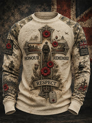 Men's Remembrance Day Print Waffle Top