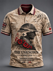 Men's Remembrance Day THE SOMME 110 YEARS Print Polo Shirt