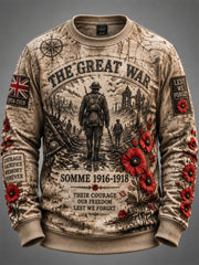 Men's Remembrance Day THE SOMME 110 YEARS Print Crew-Neck Sweatshirt