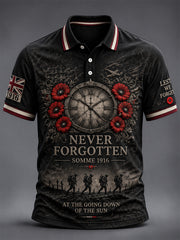 Men's Remembrance Day THE SOMME 110 YEARS Print Polo Shirt