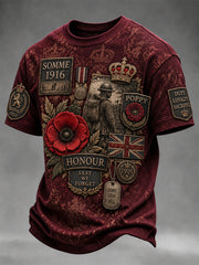Men's Remembrance Day THE SOMME 110 YEARS Print Short-Sleeve T-Shirt