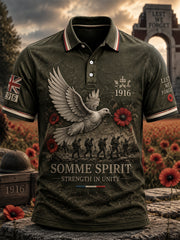 Men's Remembrance Day THE SOMME 110 YEARS Print Polo Shirt