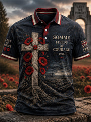 Men's Remembrance Day THE SOMME 110 YEARS Print Polo Shirt