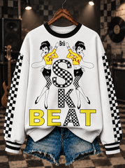 Women's Ska Revival Style Printed Regular Sweatshirt