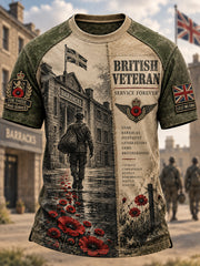 Men's British Veteran Commemorative Short Sleeve T-Shirt