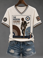 Women's Mods Culture UK Music Lover Printed short-sleeved T-shirt