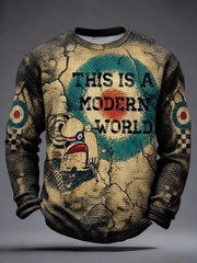 Men's Mods Culture UK Music Lover Printed Waffle Long Sleeve T-Shirt