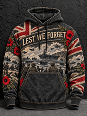 Men's Remembrance Day Lest We Forget Oversized Hoodie