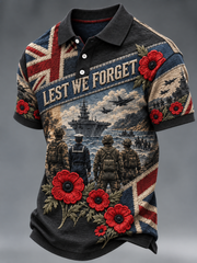 Men's Remembrance Day Lest We Forget polo shirt