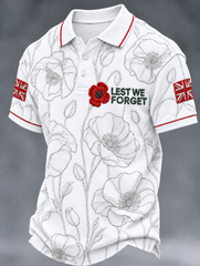 Men's Remembrance Day Lest We Forget polo shirt