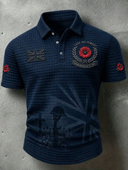 Men's Lest We Forget Print Waffle Shirt