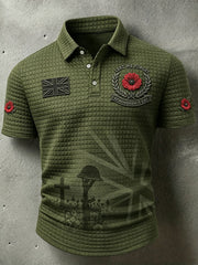 Men's Lest We Forget Print Waffle Shirt