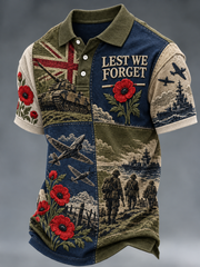 Men's Remembrance Day Lest We Forget polo shirt