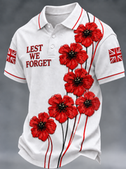 Men's Remembrance Day Lest We Forget polo shirt