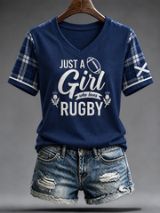Women's Scottish rugby print short-sleeved T-shirt