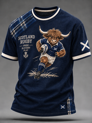 Men's Scottish rugby print short sleeves t-shirt